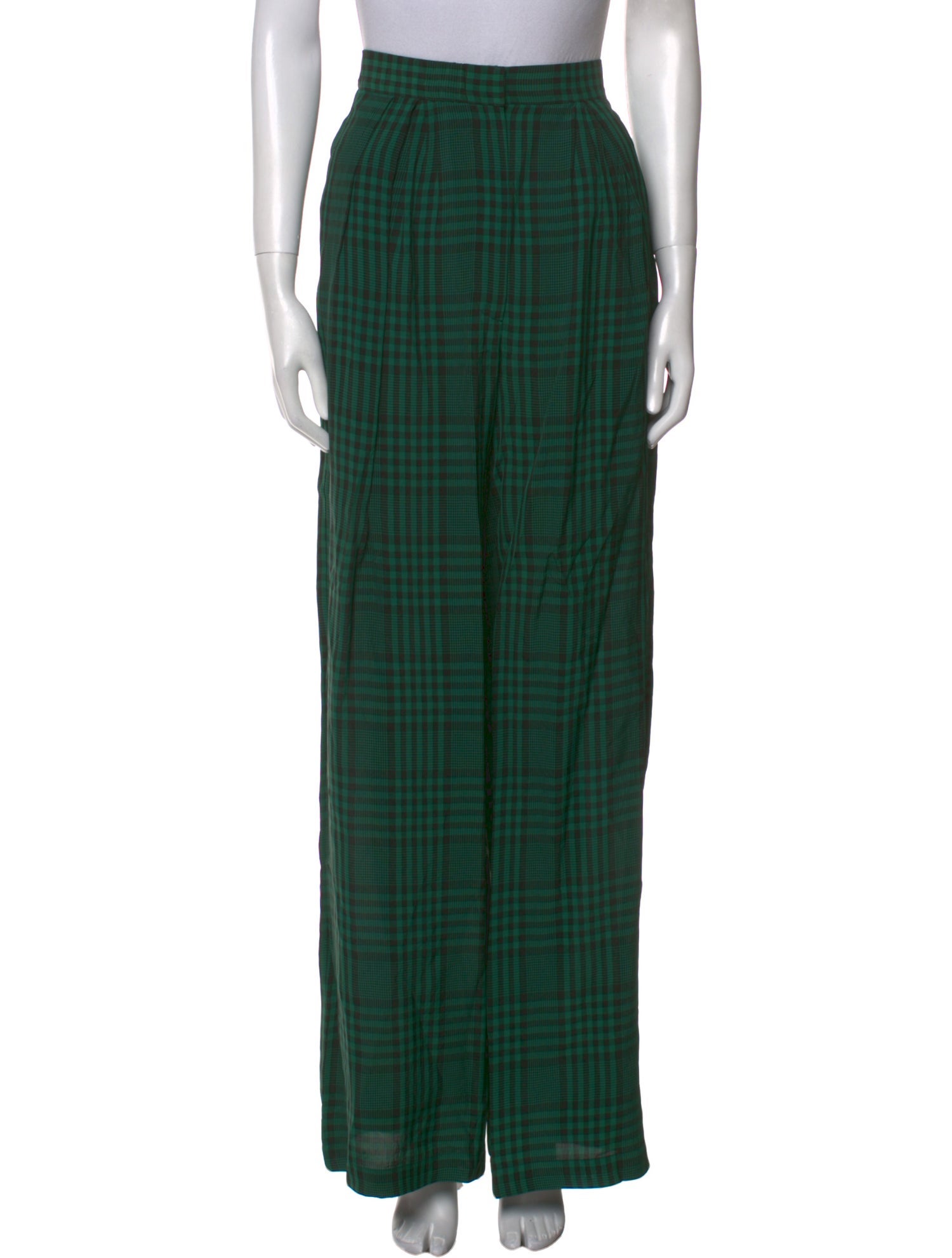 Christian Wijnants Plaid Print Wide Leg Pants
