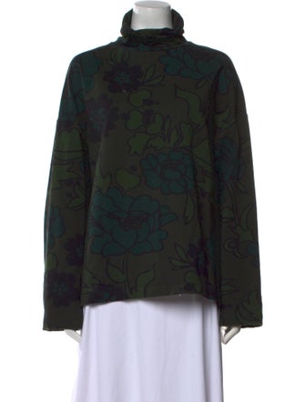 Christian Wijnants Floral Print Turtleneck Blouse