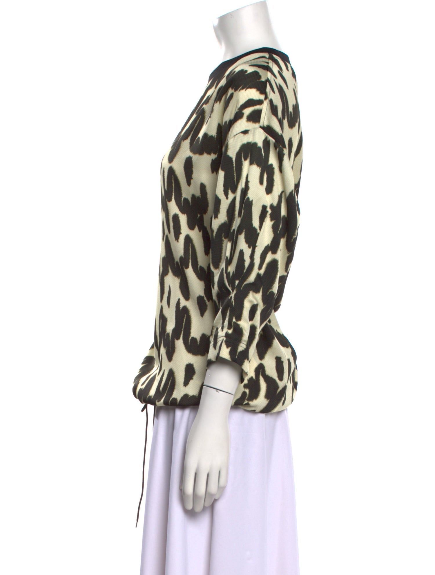 Christian Wijnants Animal Print Crew Neck Blouse