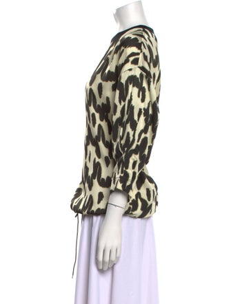 Christian Wijnants Animal Print Crew Neck Blouse