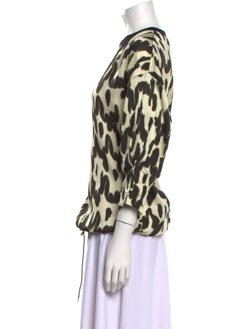 Christian Wijnants Animal Print Crew Neck Blouse