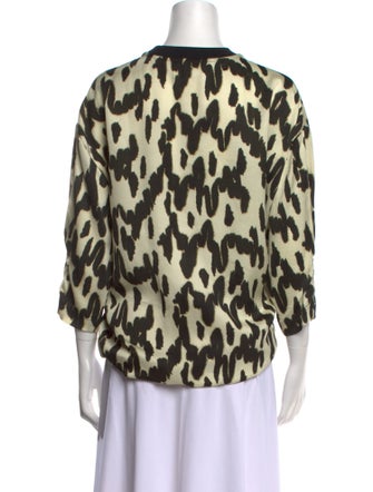 Christian Wijnants Animal Print Crew Neck Blouse