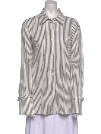 Christian Wijnants Striped Long Sleeve Button-Up Top