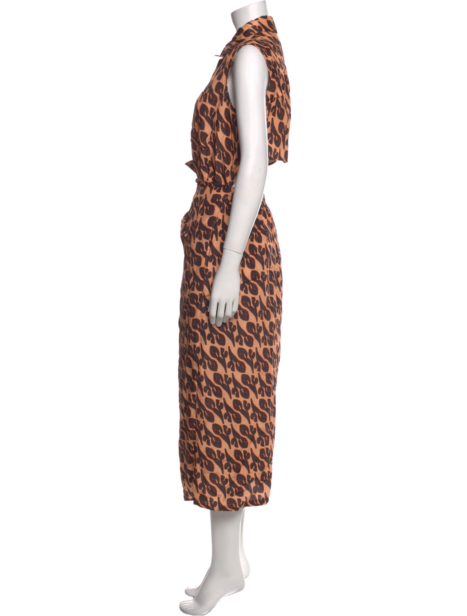 Christian Wijnants Animal Print Midi Length Dress