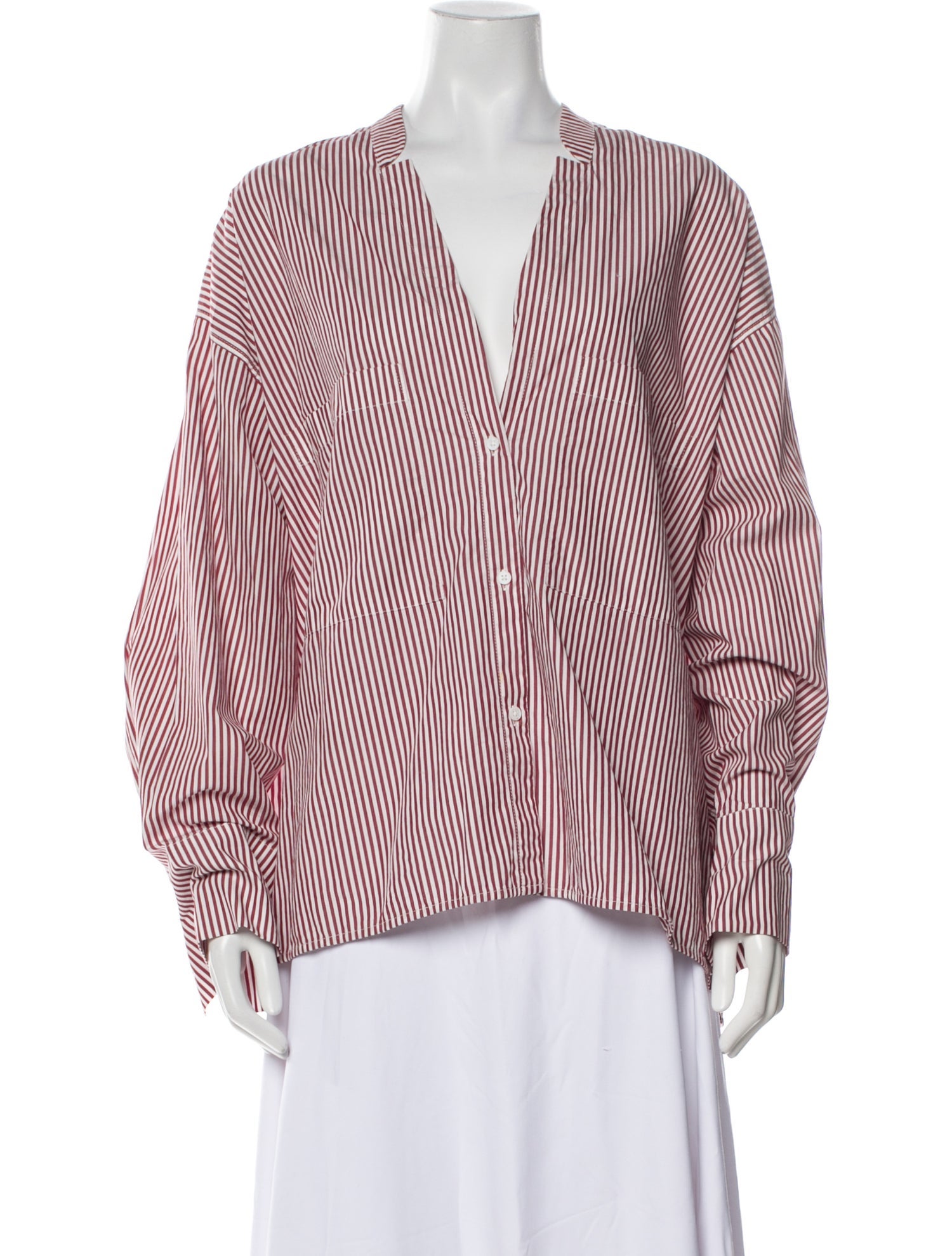 Christian Wijnants Striped V-Neck Blouse