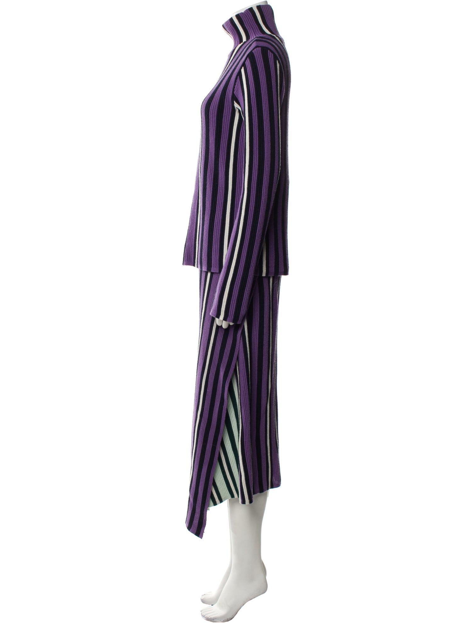 Christian Wijnants Virgin Wool Striped Skirt Set