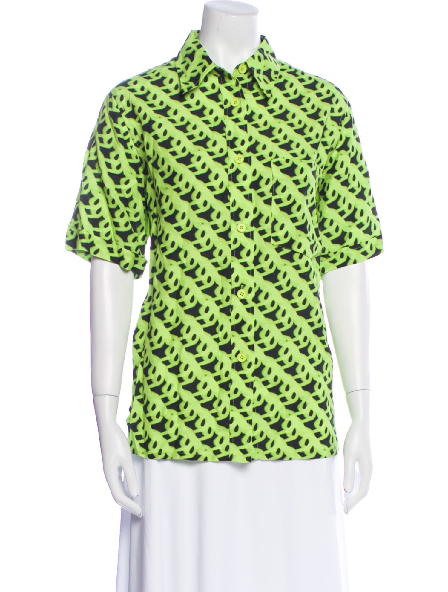 Christian Wijnants Printed Short Sleeve Button-Up Top