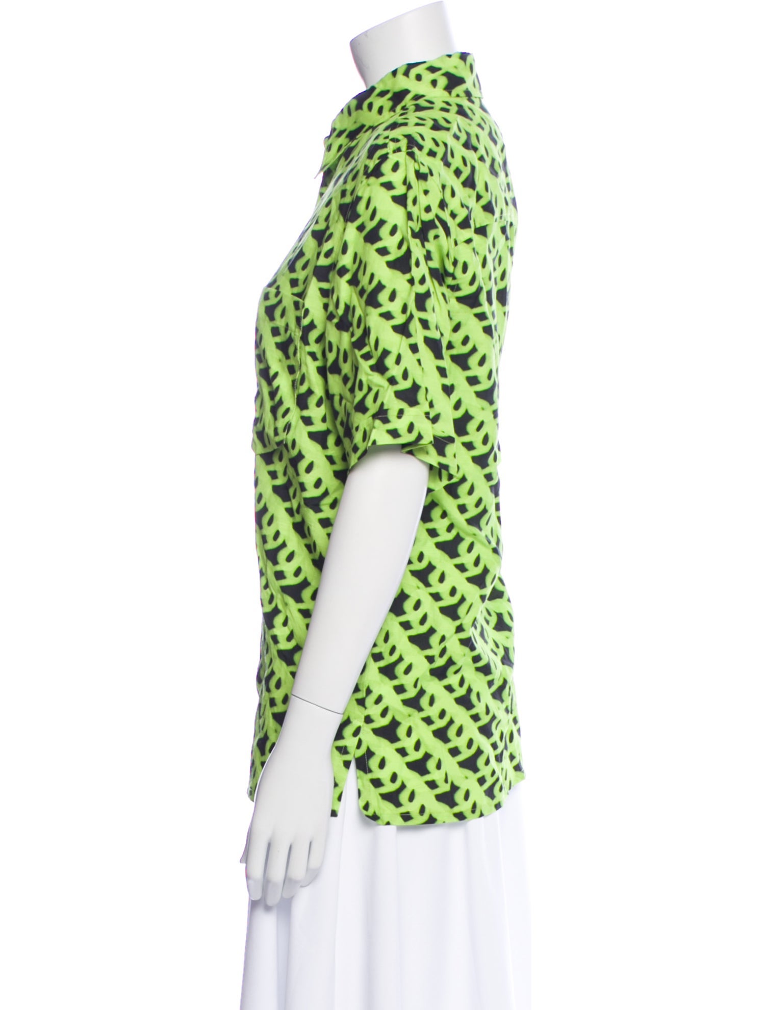 Christian Wijnants Printed Short Sleeve Button-Up Top