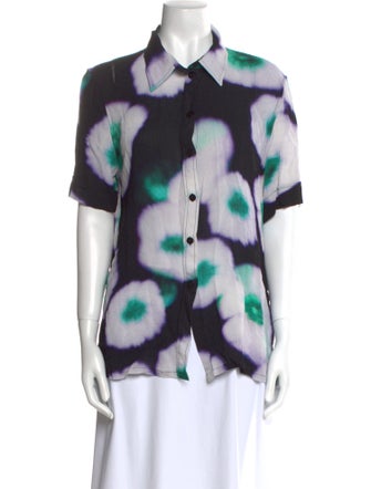 Christian Wijnants Printed Short Sleeve Button-Up Top