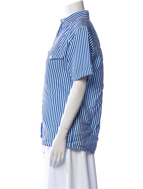 Christian Wijnants Striped Short Sleeve Button-Up Top