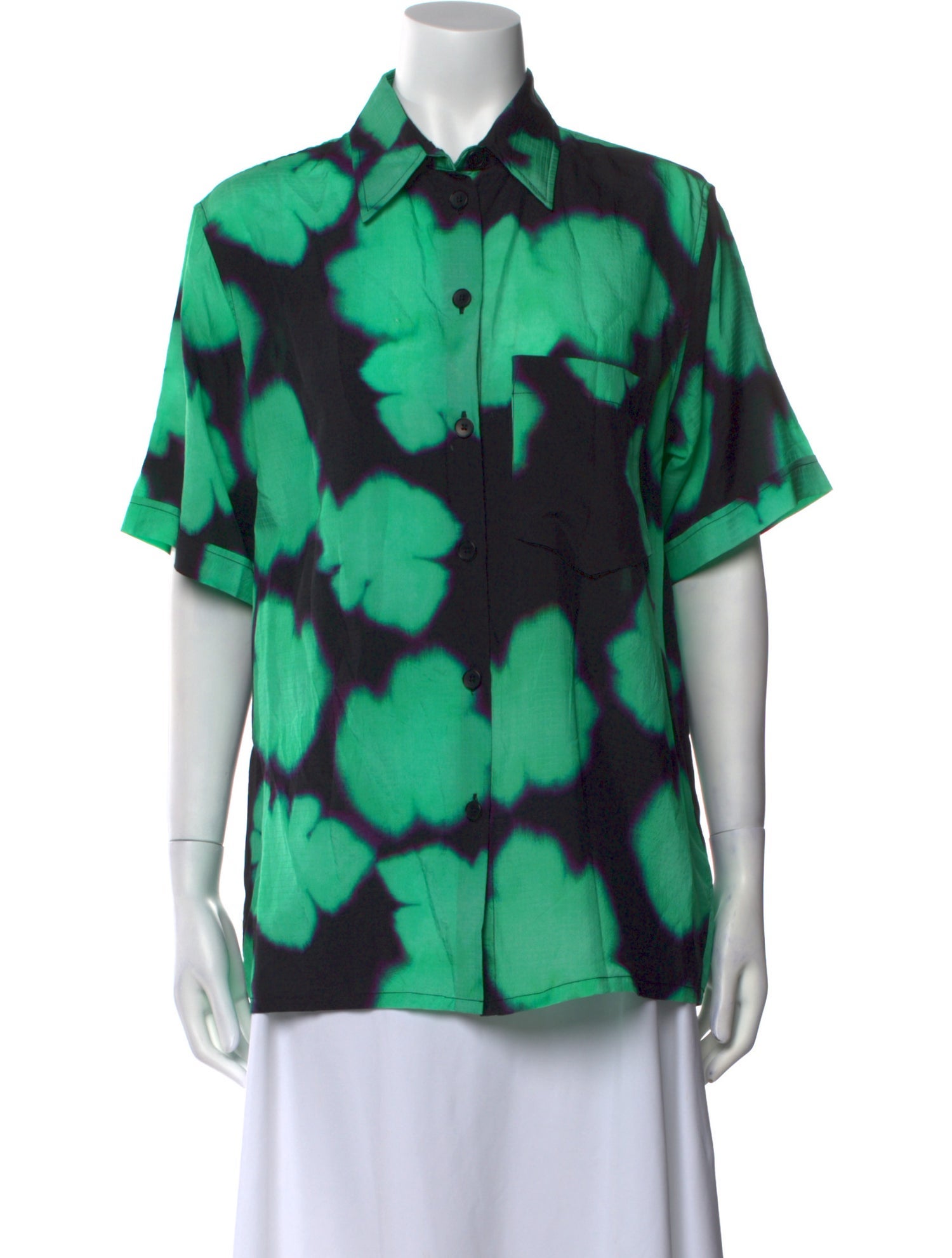 Christian Wijnants Printed Short Sleeve Button-Up Top
