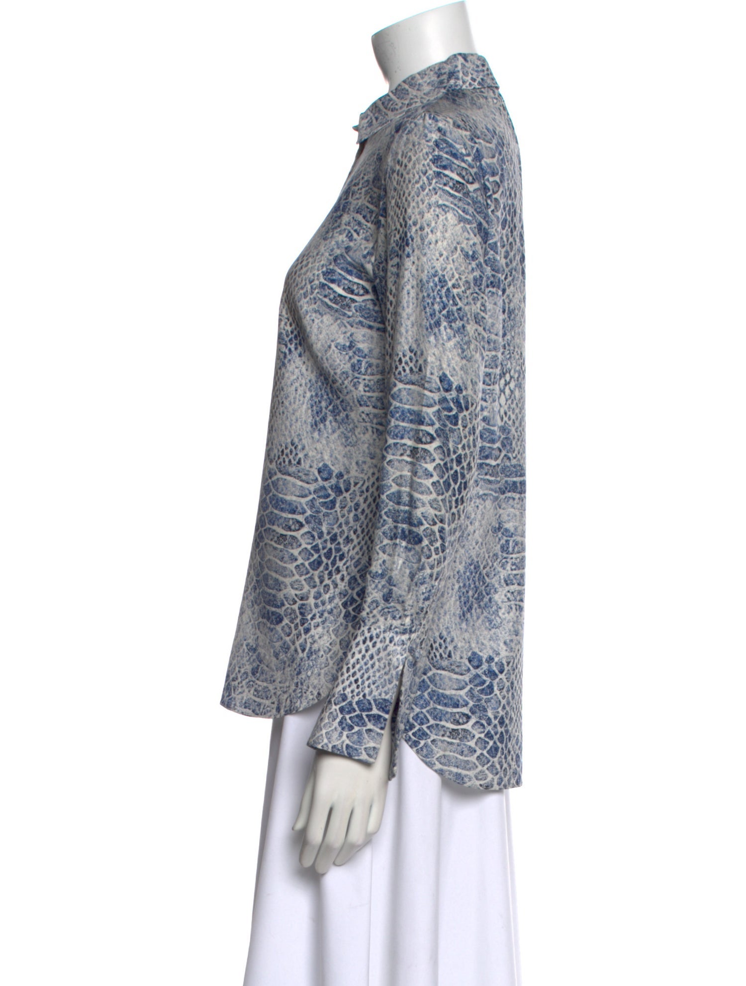 Christian Wijnants Animal Print Long Sleeve Button-Up Top