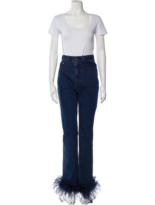 Christian Cowan Feather Trim Pant Set