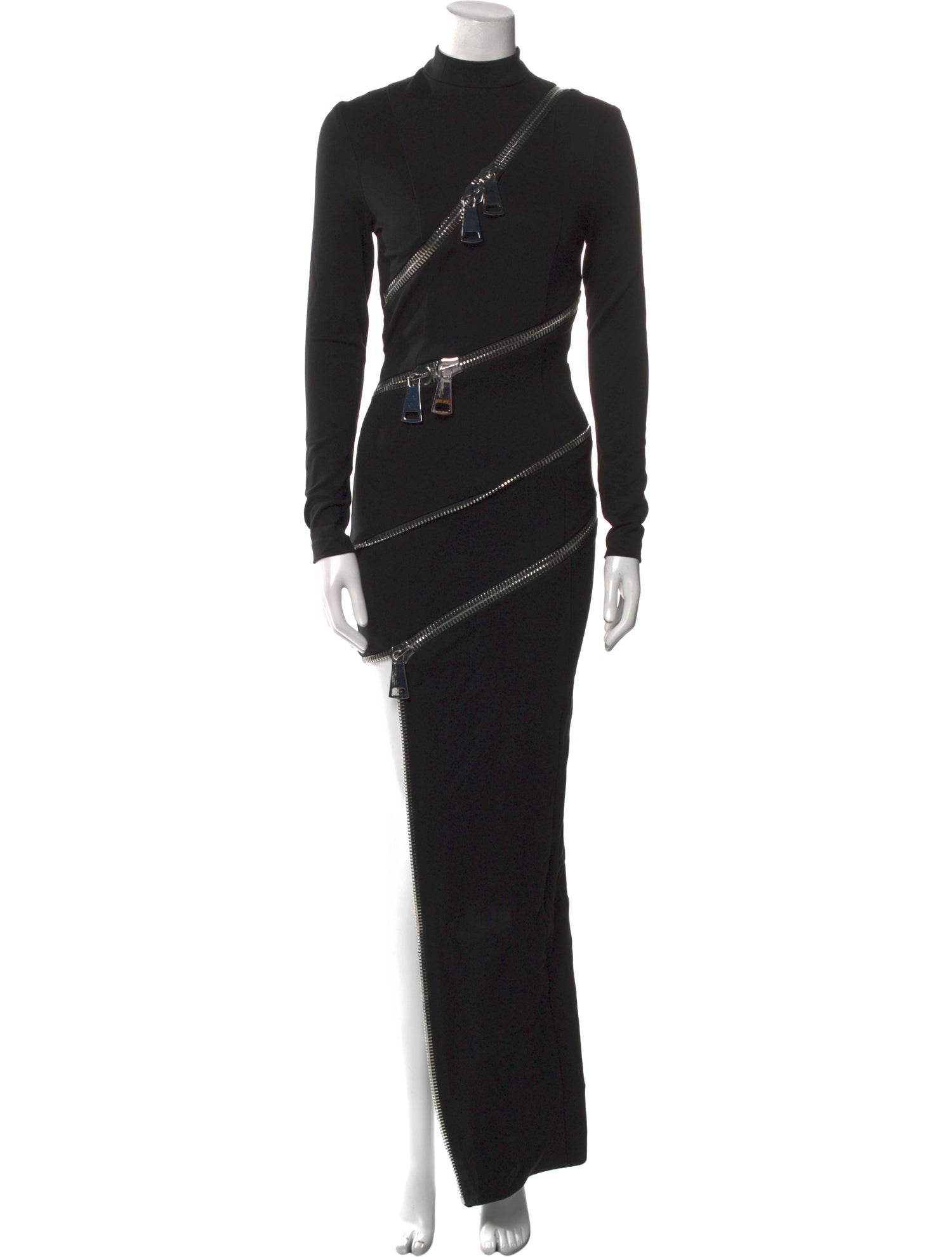 Christian Cowan Mock Neck Long Dress