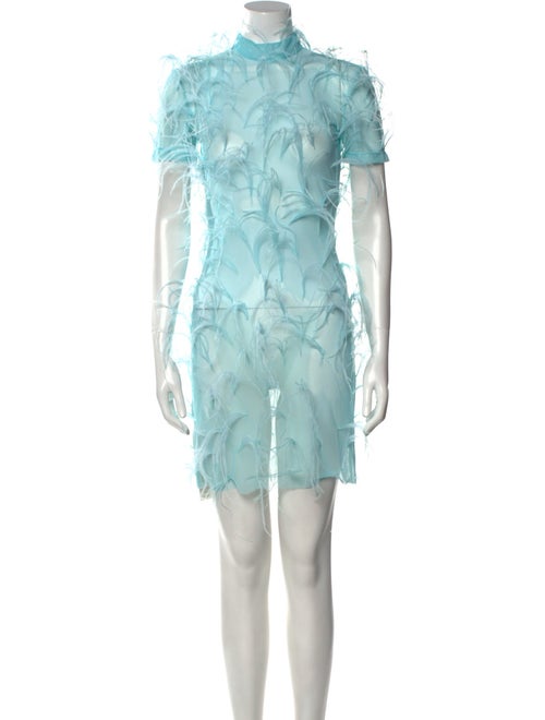 Christian Cowan Lace Pattern Mini Dress