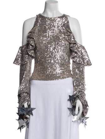 Christian Cowan Lace Pattern Off-The-Shoulder Blouse