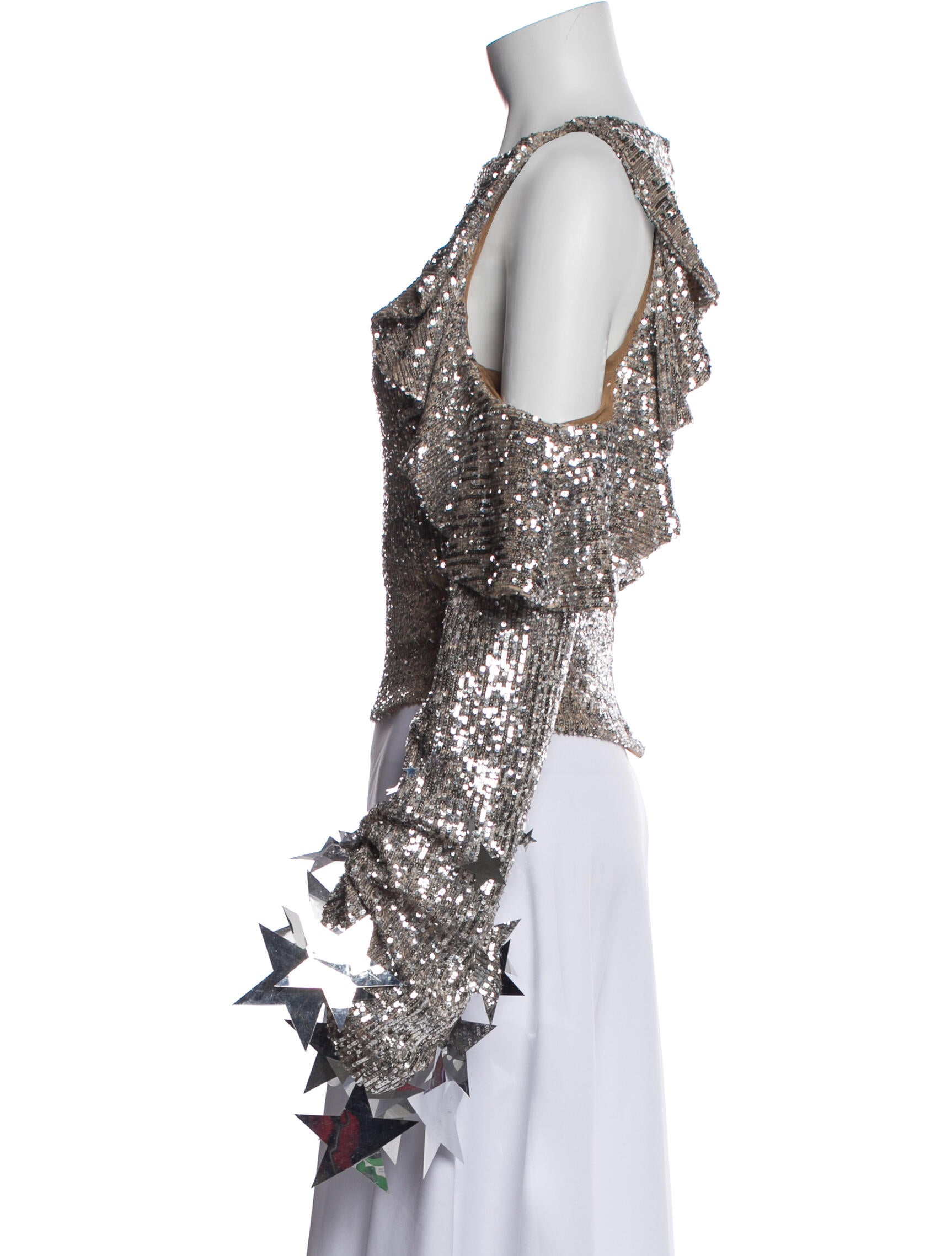 Christian Cowan Lace Pattern Off-The-Shoulder Blouse