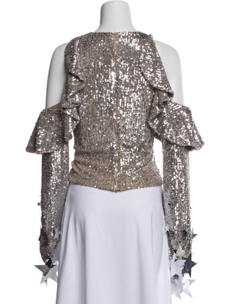 Christian Cowan Lace Pattern Off-The-Shoulder Blouse