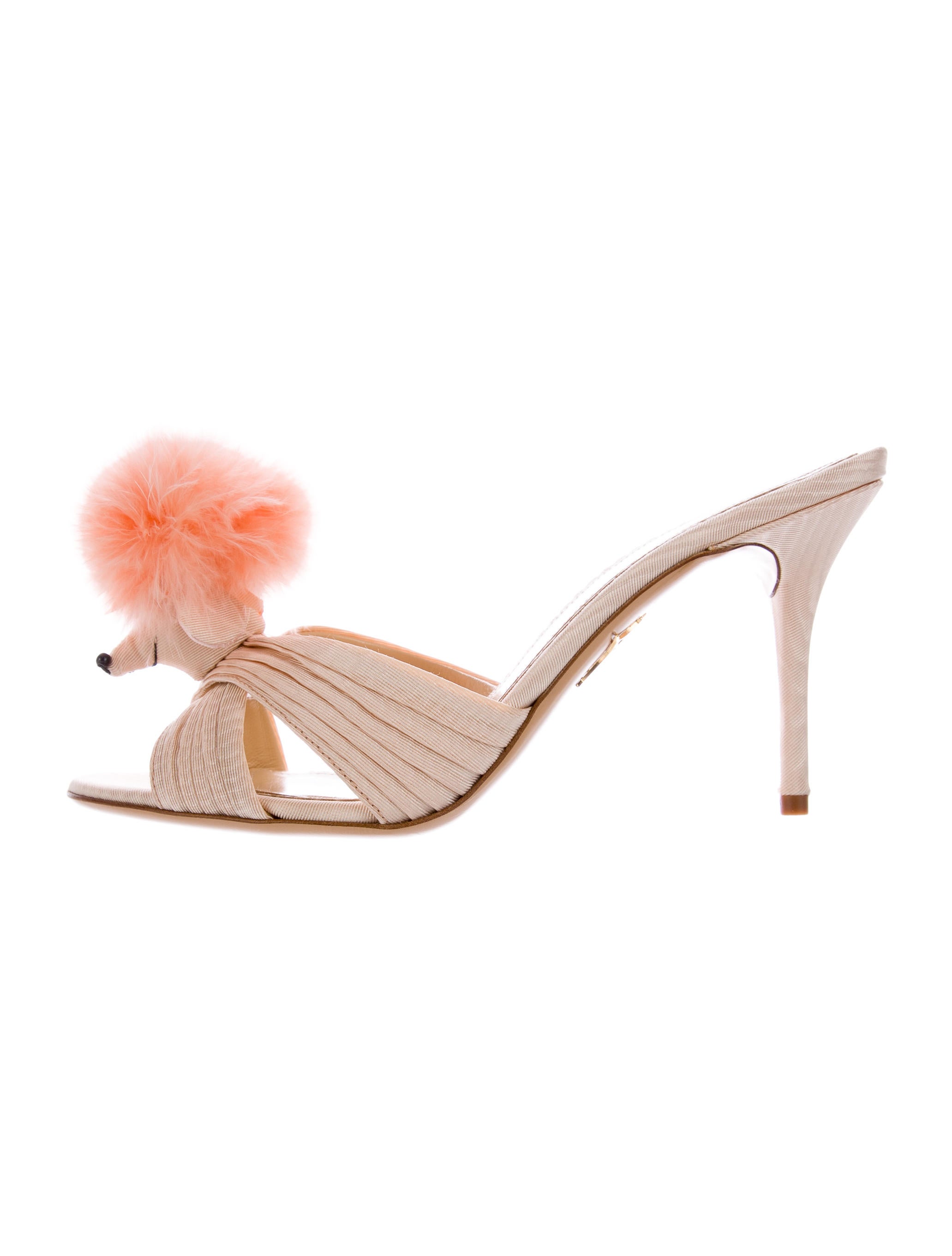 Charlotte Olympia Coquette Poodle-Head Slide Sandals - Pink