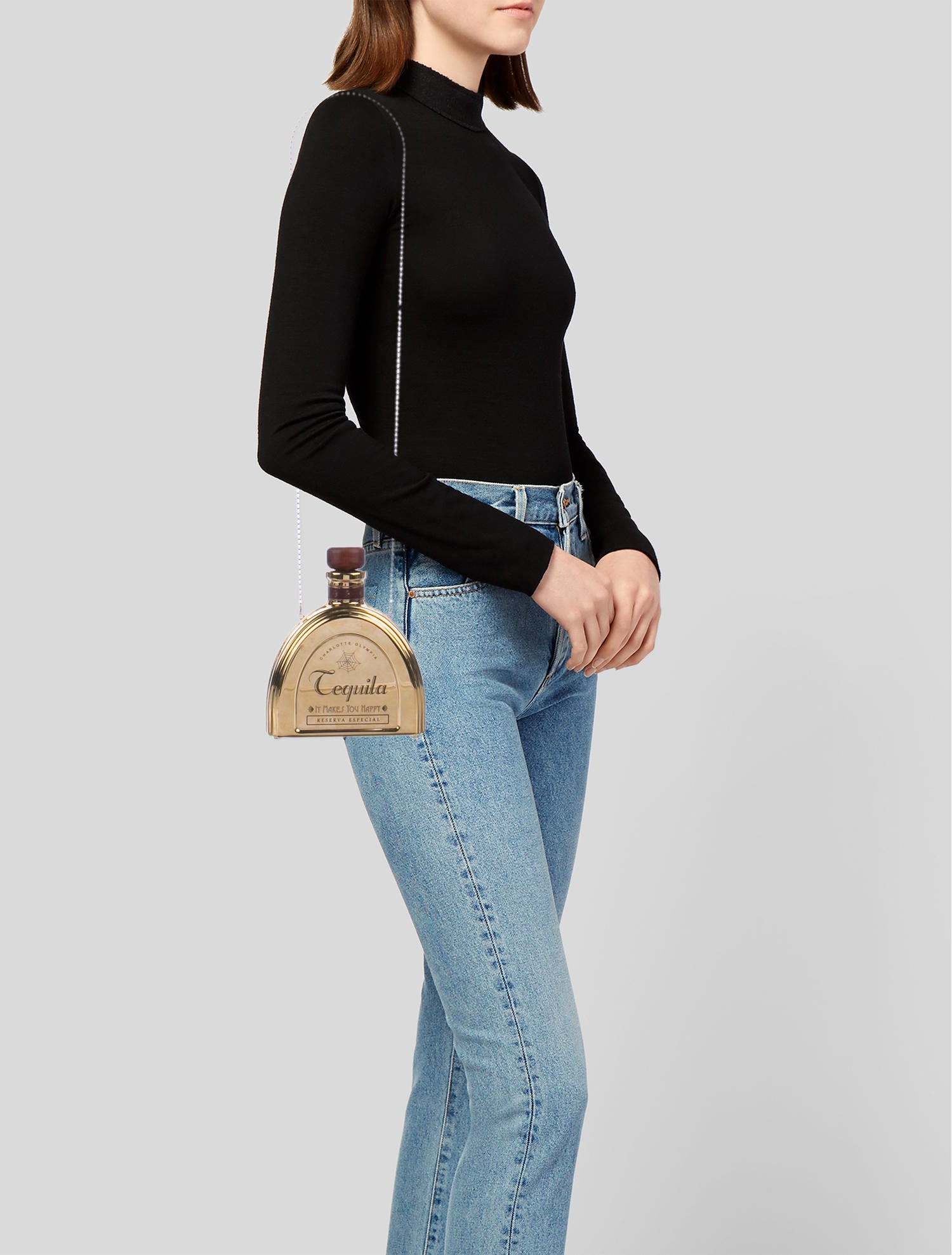 Charlotte Olympia It Makes You Happy Tequila Bottle Clutch Bag