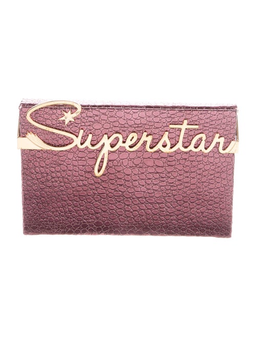 Charlotte Olympia Metallic Embossed Box Clutch Met