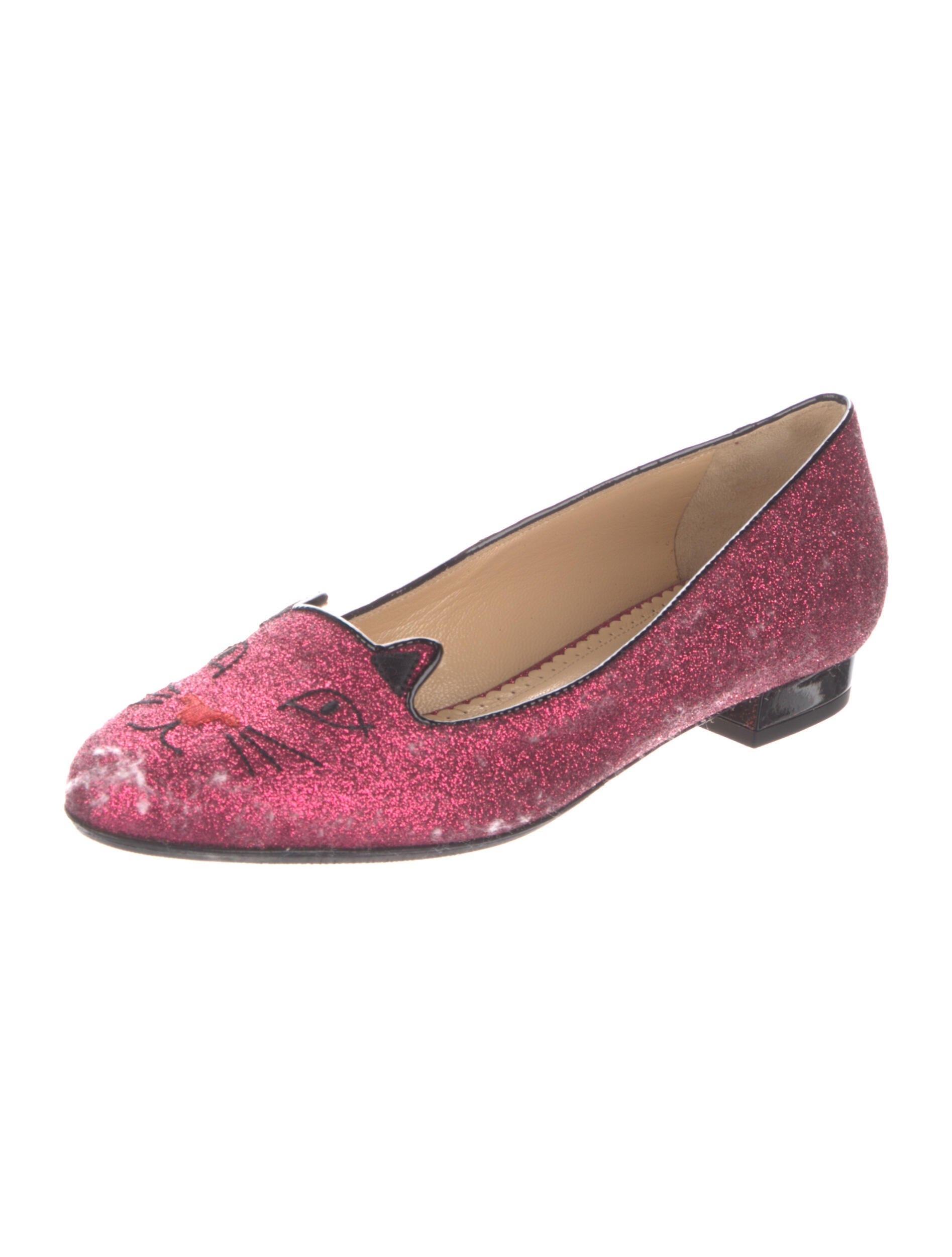Charlotte Olympia Kitty Flats Pink Flats, Shoes CIO21060 The RealReal