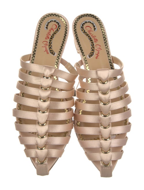 Charlotte Olympia Satin Printed Mules