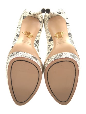 Charlotte Olympia Leather Printed Pumps