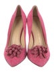 Charlotte Olympia Suede Floral Print Pumps