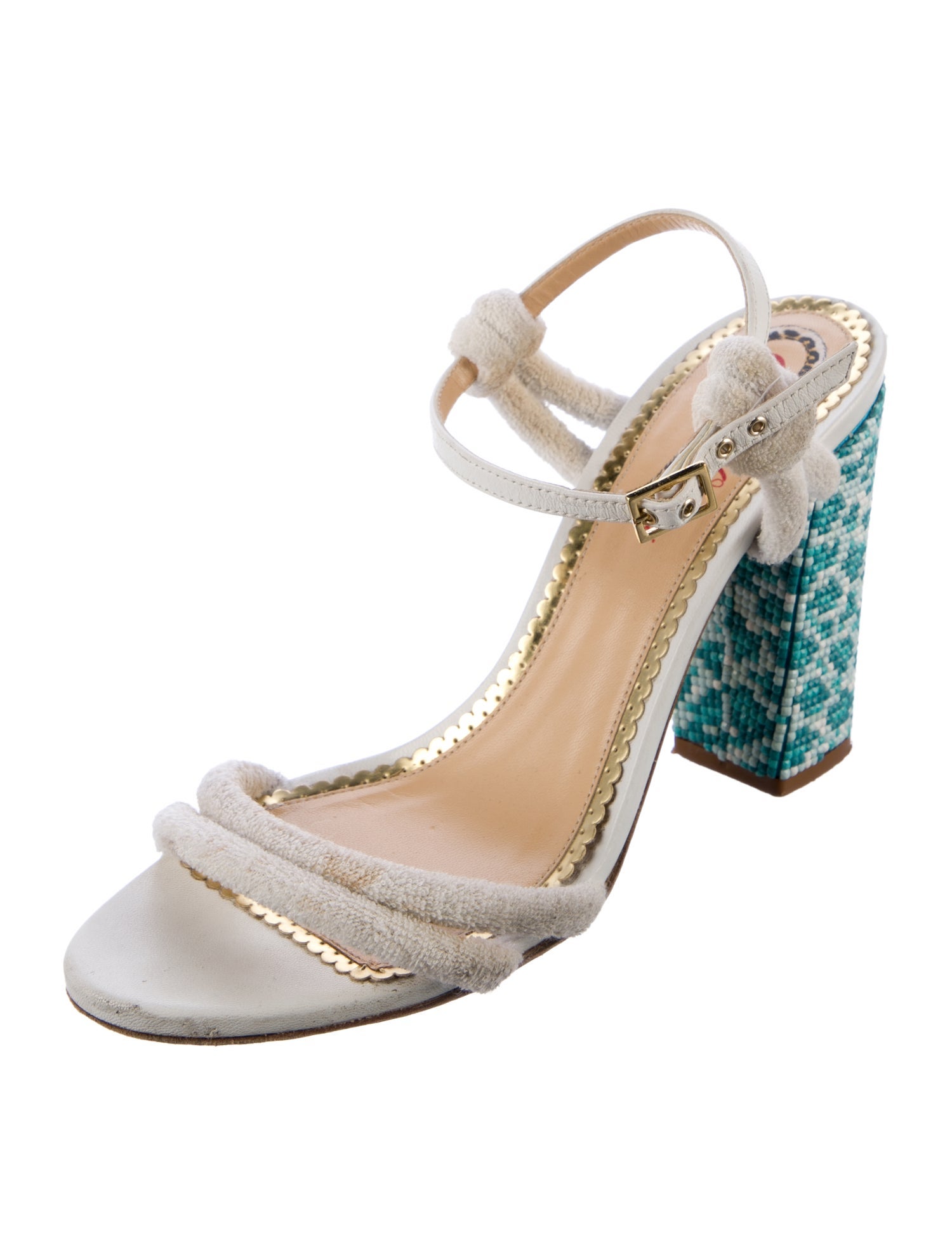 Charlotte Olympia Terry Cloth Patterned Sandals