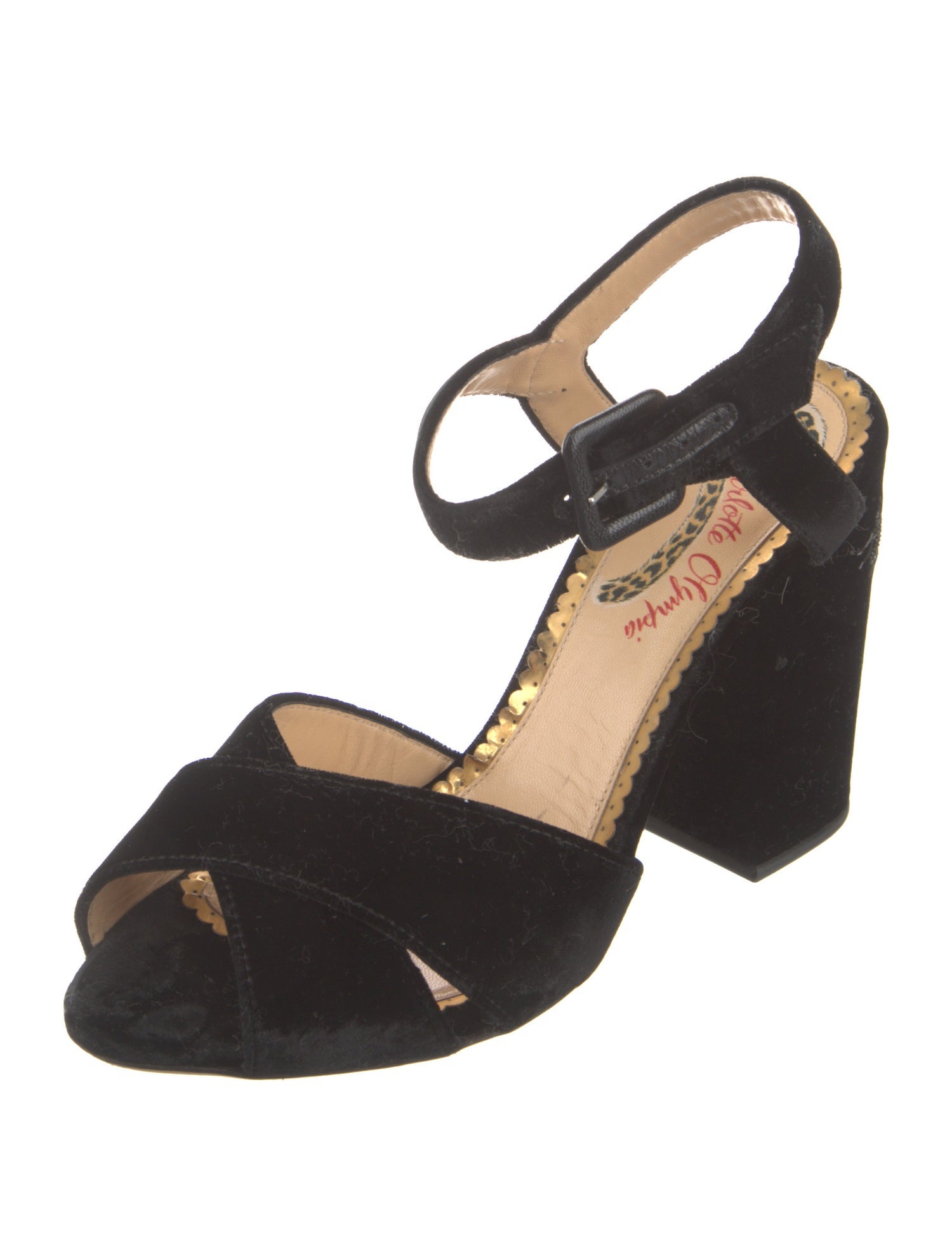 Charlotte Olympia Velvet Slingback Sandals