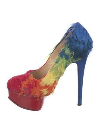 Charlotte Olympia Duck Feathers Feather Trim Pumps