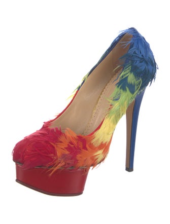 Charlotte Olympia Duck Feathers Feather Trim Pumps