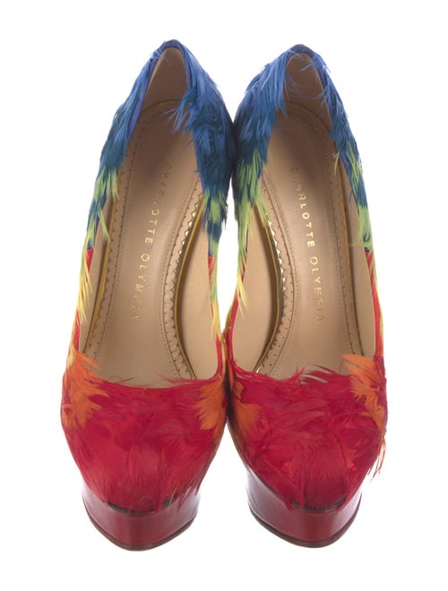 Charlotte Olympia Duck Feathers Feather Trim Pumps