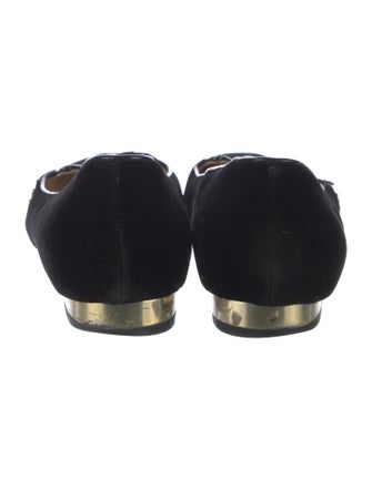 Charlotte Olympia Velvet Embroidered Accent Flats