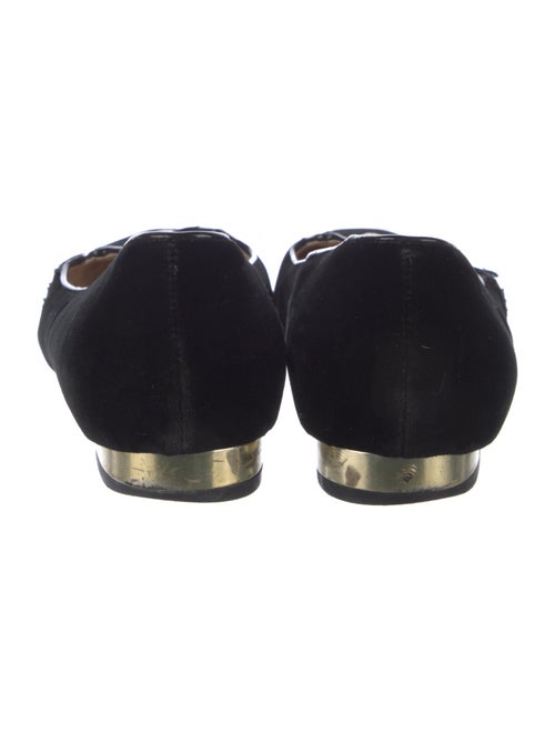 Charlotte Olympia Velvet Embroidered Accent Flats