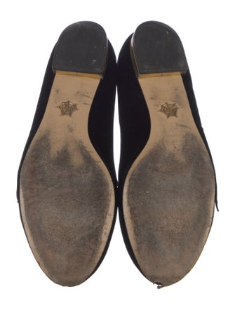 Charlotte Olympia Velvet Embroidered Accent Flats