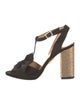 Charlotte Olympia Canvas T-Strap Sandals