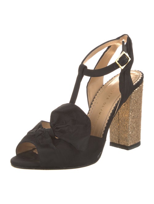 Charlotte Olympia Canvas T-Strap Sandals