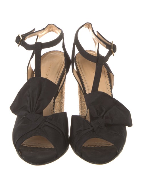 Charlotte Olympia Canvas T-Strap Sandals