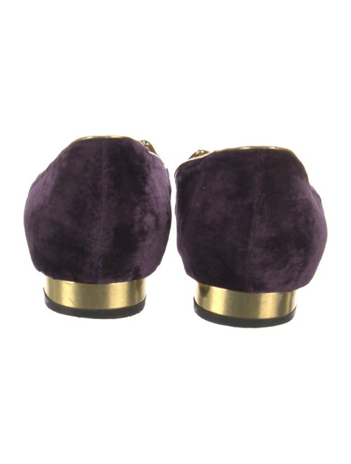 Charlotte Olympia Velvet Embroidered Accent Loafers