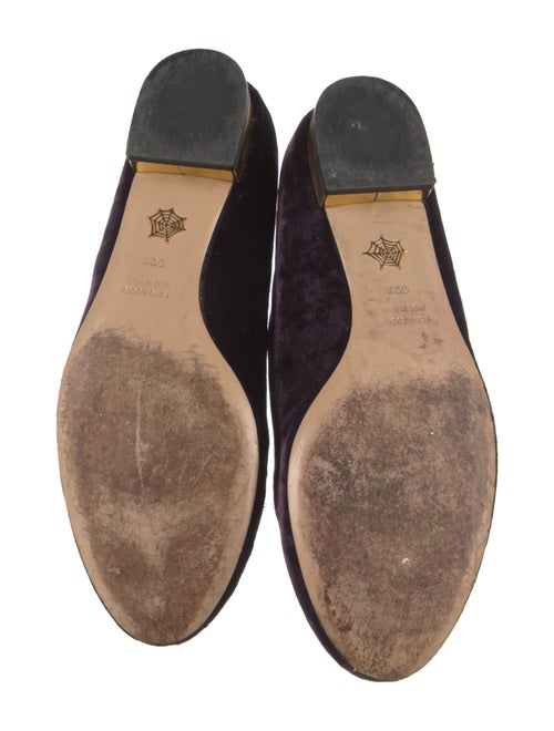 Charlotte Olympia Velvet Embroidered Accent Loafers