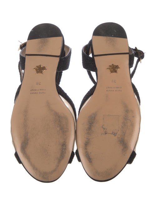 Charlotte Olympia Mesh Beaded Accents T-Strap Sandals