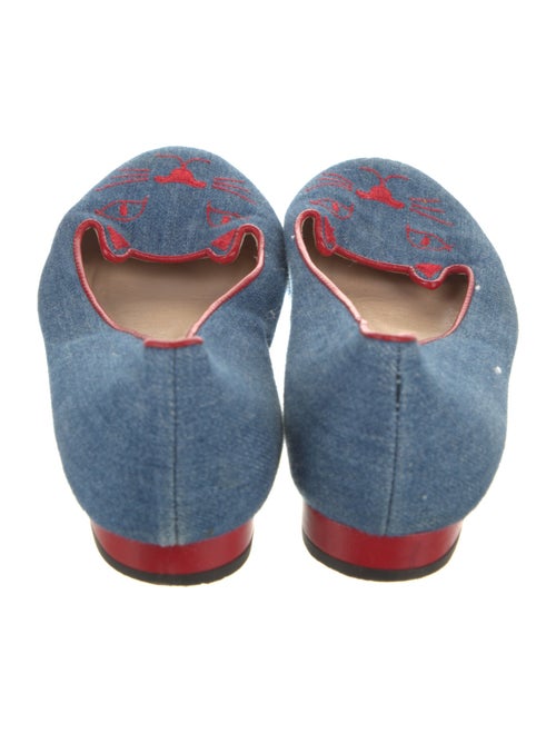 Charlotte Olympia Denim Printed Flats