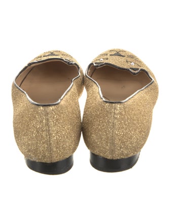 Charlotte Olympia Glitter Crystal Embellishments Loafers