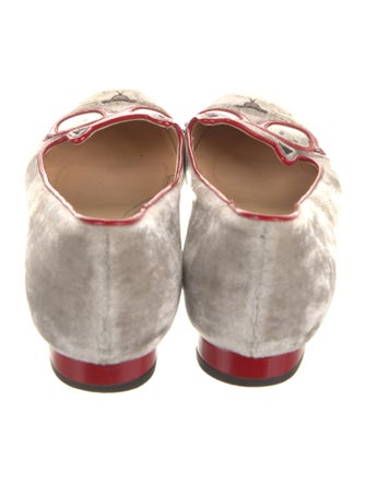 Charlotte Olympia Velvet Embroidered Accent Loafers