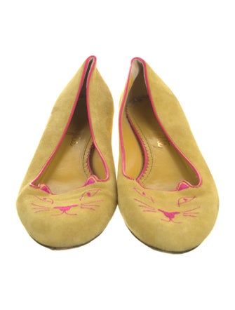 Charlotte Olympia Suede Flats