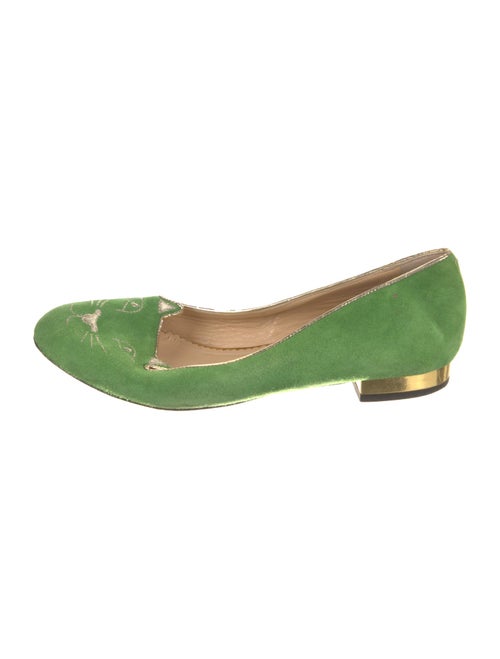 Charlotte Olympia Suede Ballet Flats
