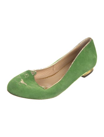 Charlotte Olympia Suede Ballet Flats