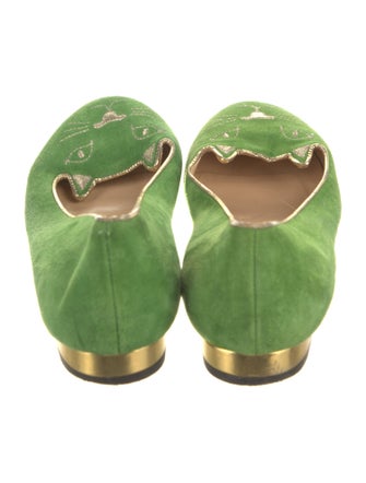 Charlotte Olympia Suede Ballet Flats